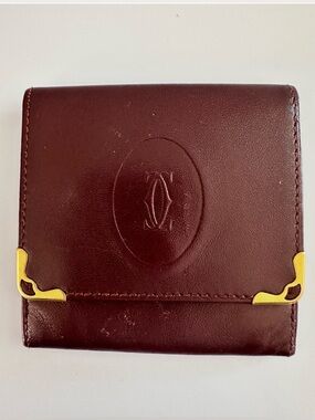 Cartier Burgundy Coin Pouch - Authentic